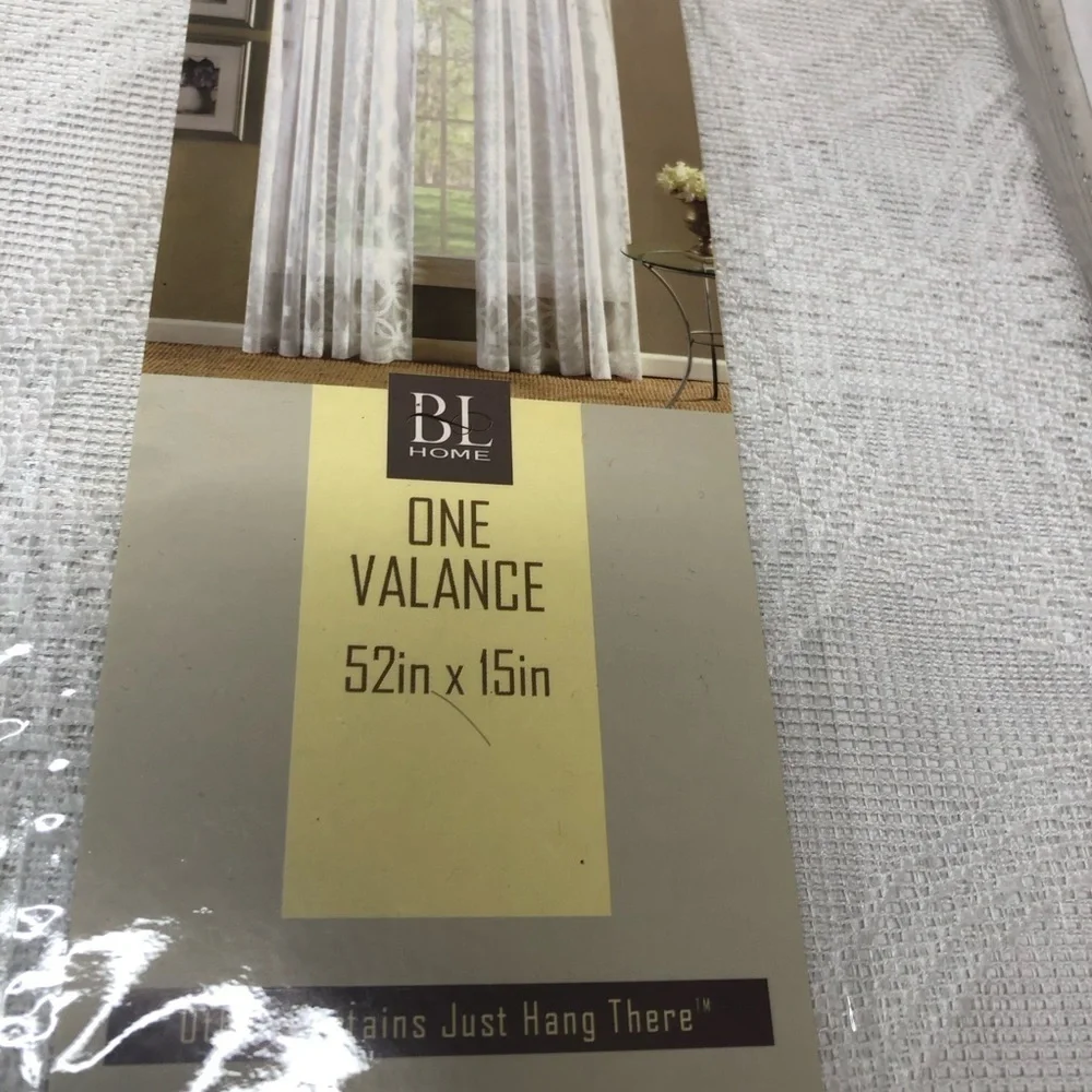 BL Home white ONE VALANCE 52” x 15”